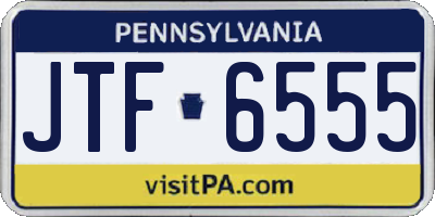PA license plate JTF6555