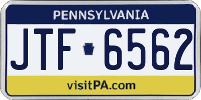 PA license plate JTF6562