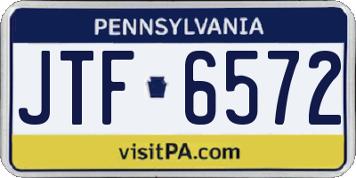 PA license plate JTF6572