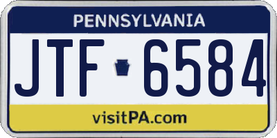 PA license plate JTF6584