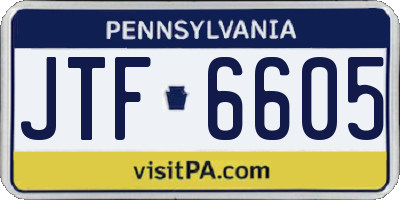 PA license plate JTF6605