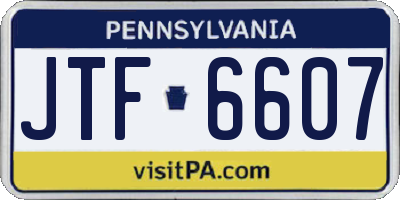 PA license plate JTF6607