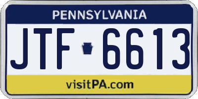 PA license plate JTF6613