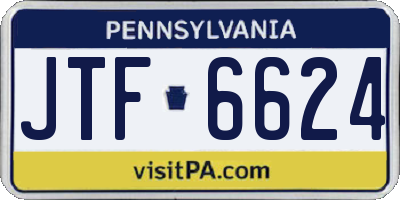 PA license plate JTF6624