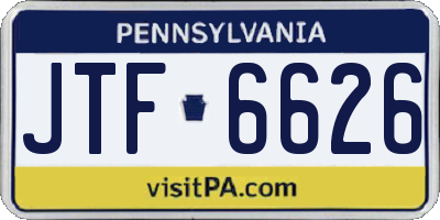 PA license plate JTF6626