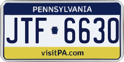 PA license plate JTF6630