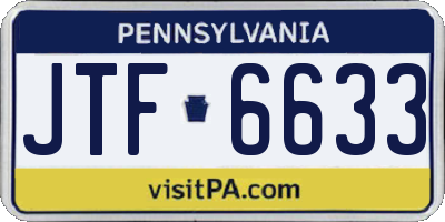 PA license plate JTF6633