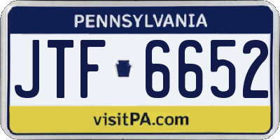 PA license plate JTF6652