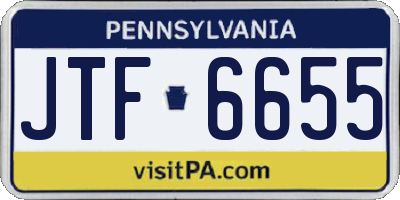 PA license plate JTF6655