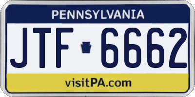 PA license plate JTF6662
