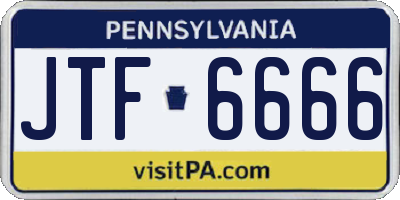 PA license plate JTF6666