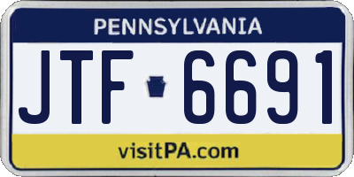 PA license plate JTF6691