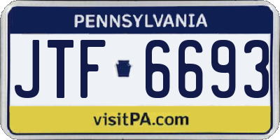 PA license plate JTF6693