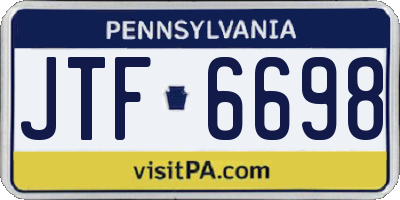 PA license plate JTF6698