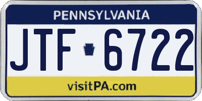 PA license plate JTF6722