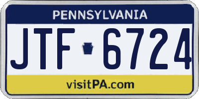 PA license plate JTF6724