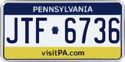 PA license plate JTF6736