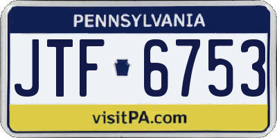 PA license plate JTF6753