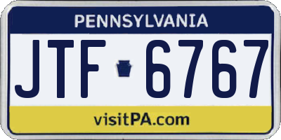 PA license plate JTF6767