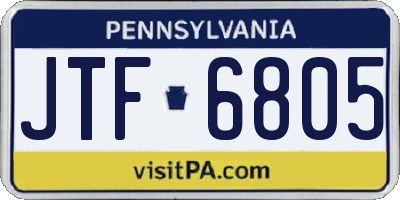 PA license plate JTF6805