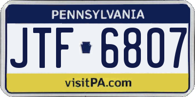 PA license plate JTF6807