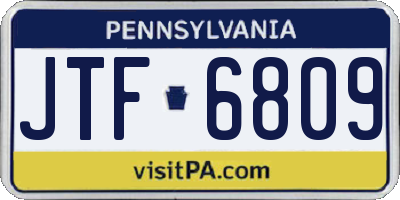 PA license plate JTF6809