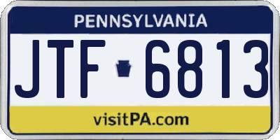 PA license plate JTF6813