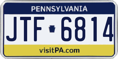 PA license plate JTF6814