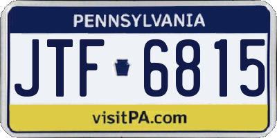 PA license plate JTF6815