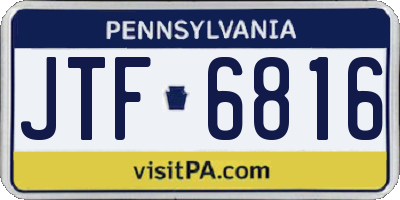 PA license plate JTF6816