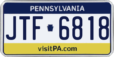 PA license plate JTF6818