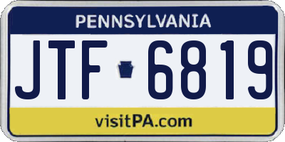 PA license plate JTF6819