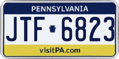 PA license plate JTF6823
