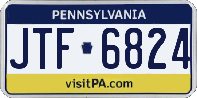 PA license plate JTF6824