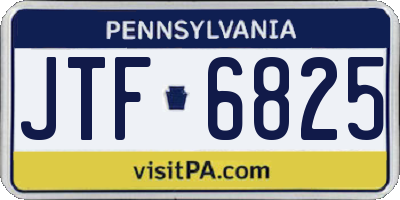 PA license plate JTF6825