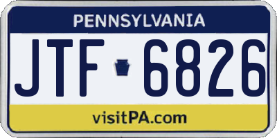 PA license plate JTF6826