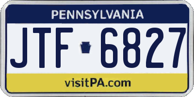 PA license plate JTF6827
