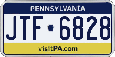 PA license plate JTF6828