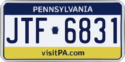 PA license plate JTF6831