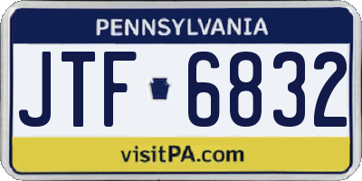 PA license plate JTF6832