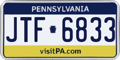 PA license plate JTF6833