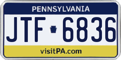 PA license plate JTF6836