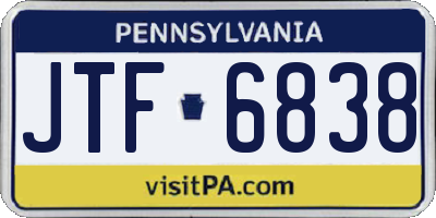 PA license plate JTF6838