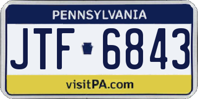 PA license plate JTF6843
