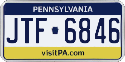 PA license plate JTF6846