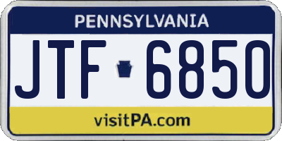 PA license plate JTF6850