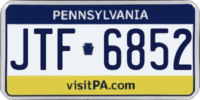 PA license plate JTF6852