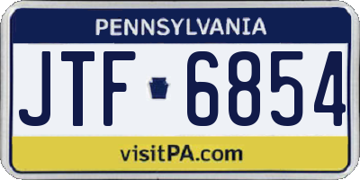 PA license plate JTF6854