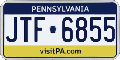 PA license plate JTF6855