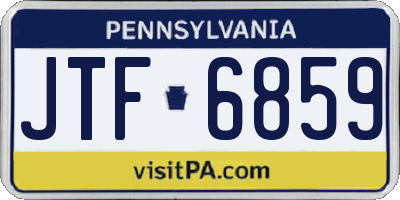 PA license plate JTF6859